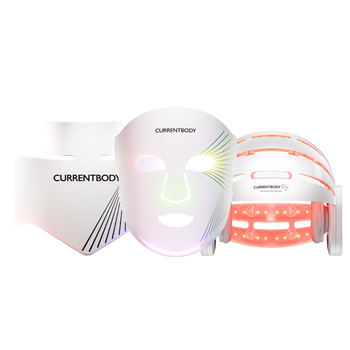 CurrentBody Skin LED Gerät gegen Haarausfall & LED Gesicht, Hals & Dekolleté Set: 3. Generation