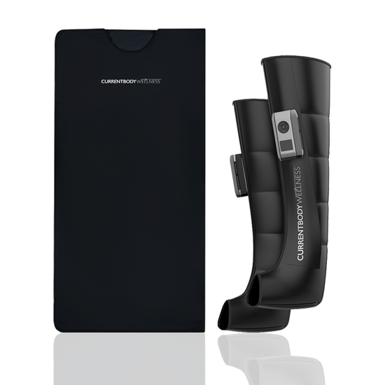 CurrentBody Wellness Saunadecke & Kompressionsstiefel zur Erholung der Beine