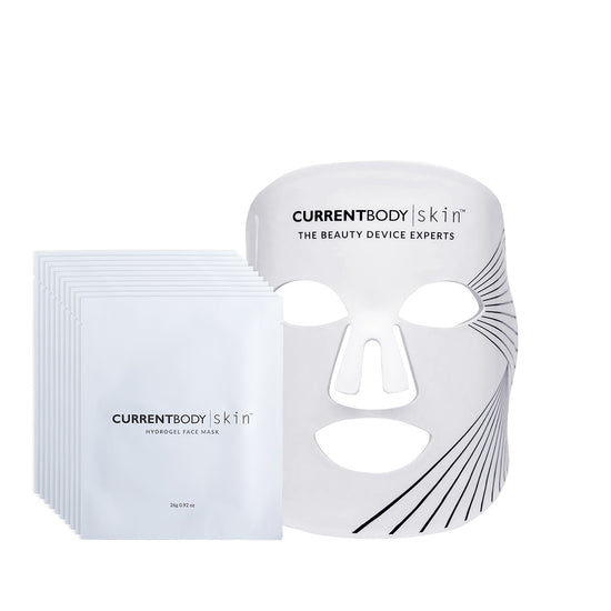 CurrentBody Skin LED Lichttherapie Maske + CurrentBody Skin Hydrogel Masken (10 Pack)