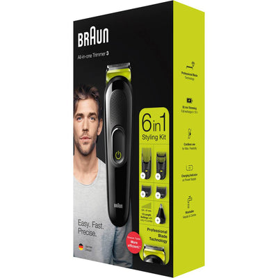 Braun 6-in-1 MGK3221 Bartschneider für Männer Gesichts-, Ohren- und Nasentrimmer und Haarschneider