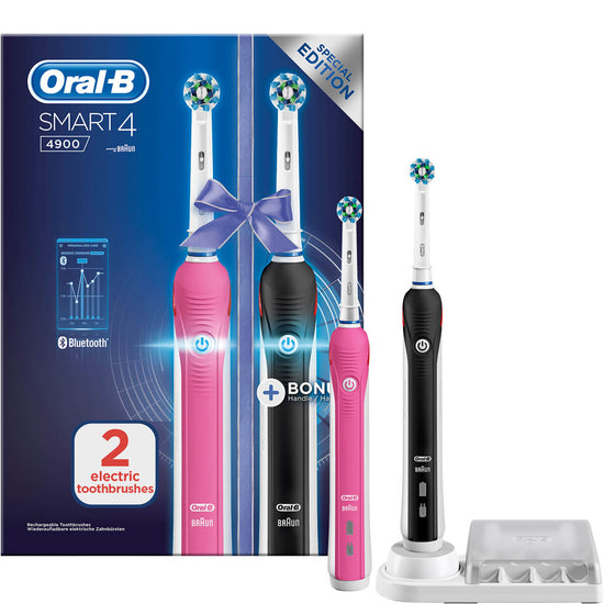 Oral-B Smart 4900 Pink & Black Electric Toothbrush Duo Pack
