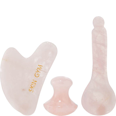 Skin Gym Rose Quartz Gua Sha Facial Trio Set