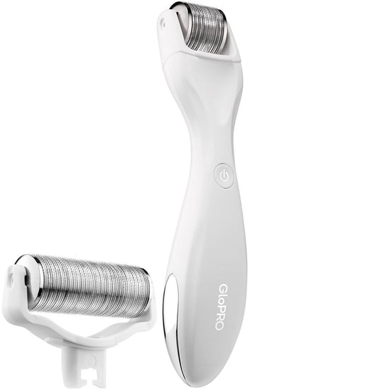 BeautyBio GloPRO LED Microneedling Roller mit Augen - und Körper Aufsatz