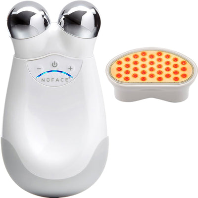 Geschenkset: NuFACE Trinity Gesichtstrainer Weiß +  Aufsatz zur Faltenreduzierung